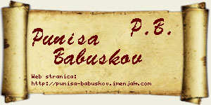 Puniša Babuškov vizit kartica